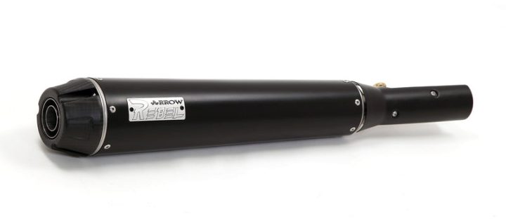 Arrow Kawasaki Z 900rs'18 Homologated Nichrom Dark Rebel Silencer With Welded Link Pipe And Carbon End Cap 74506rb