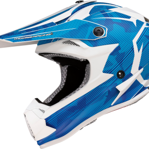 MOOSE RACING Youth F.I. Helmet - Agroid Camo - MIPS® - Blue/White - Medium 0111-1533