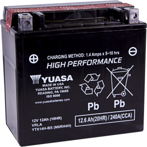 YUASA AGM Battery - YTX14H-BS .69L YUAM6RH4H