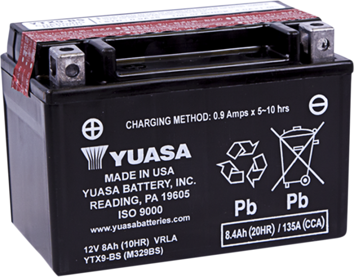 YUASA AGM Battery - YTX9-BS .40 L YUAM329BSTWN