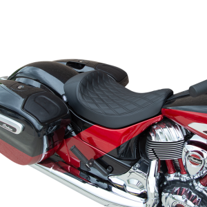 DRAG SPECIALTIES Solo Seat - Double Diamond - Black Stitching - '14-22 Indian 0810-2267