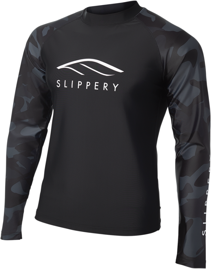 SLIPPERY Rashguard Long Sleeve Underwear - Black/Camo - Small 3250-0129
