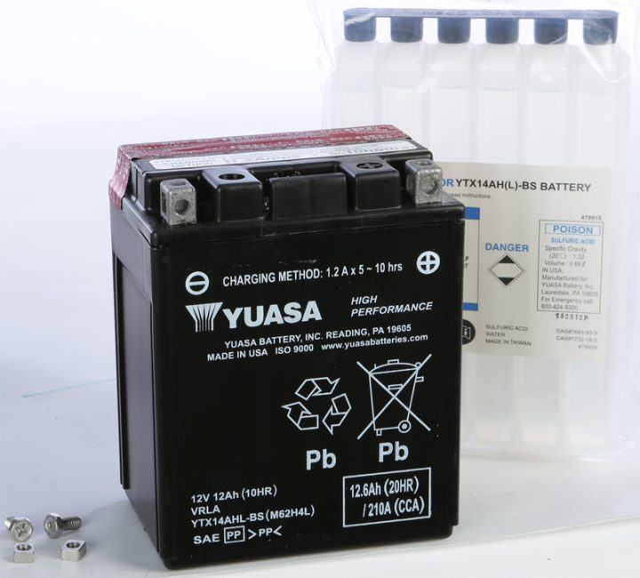 Yuasa Battery Ytx14ahl-Bs Maintenance Free 49-1963