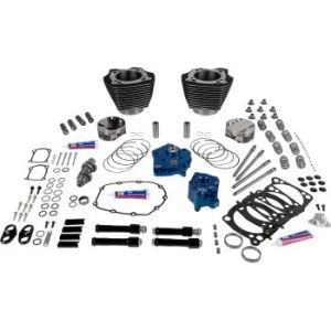 S&S CYCLE 129" Power Package - HPT496 - Chain Drive - Oil Cooled - Black with Highlights - M8 0904-0181