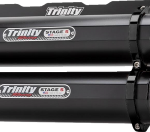 TRINITY RACING Dual Exhaust - Cerakote Black RZR RS1 4x4 2018-2022 TR-4166D-C2