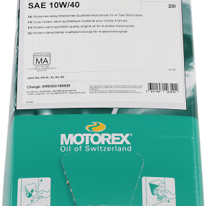 MOTOREX Formula Synthetic Blend 4T Engine Oil - 10W- 40 - 20L - Dispenser Box 196621