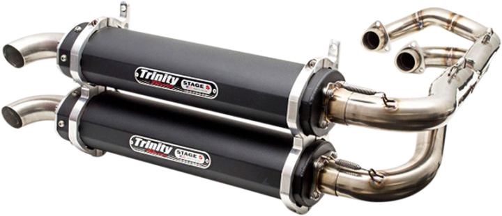 TRINITY RACING Dual Exhaust - Black RZR 4 Turbo/General 1000 /RZR S T/TR-4162D-BK