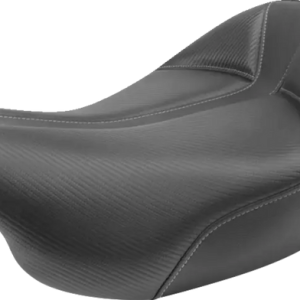 SADDLEMEN Dominator Solo Seat - Extended Reach - Stitched - Black w/ Gray Stitching - FLHT/FLTR '97-'07 897-07-0042