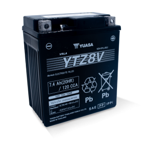 Yuasa YTZ8V Maintenance Free AGM 12 Volt Battery YUAM728ZV