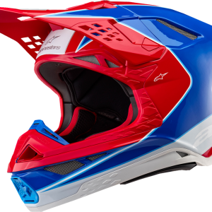 ALPINESTARS Supertech M10 Helmet - Aeon - MIPS® - Gloss Bright Red/Blue - Large 8301923-3017-L