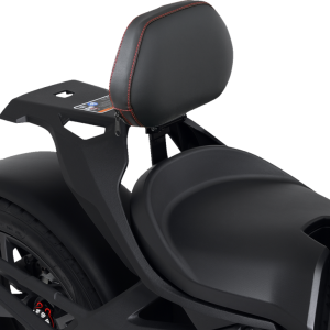 SHOW CHROME Quick-Detach Backrest - Black w/ Red Stitching - Ryker '20-'22 41-416RED