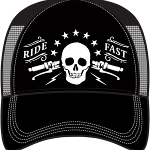 LETHAL THREAT Ride Fast Skull Handlebar Hat - Black/Gray HT82074