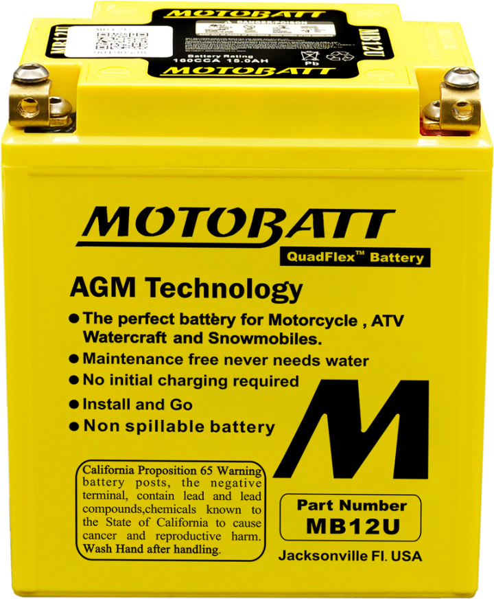 Motobatt Battery Mb12u Sealed Factory Activated 491-1016