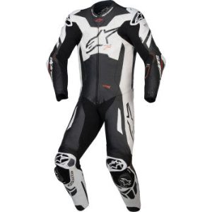 ALPINESTARS GP Plus v4 Sprint 1-Piece Leather Suit - Black/Red Fluo/White - US 40 / EU 50 3150225-1231-50