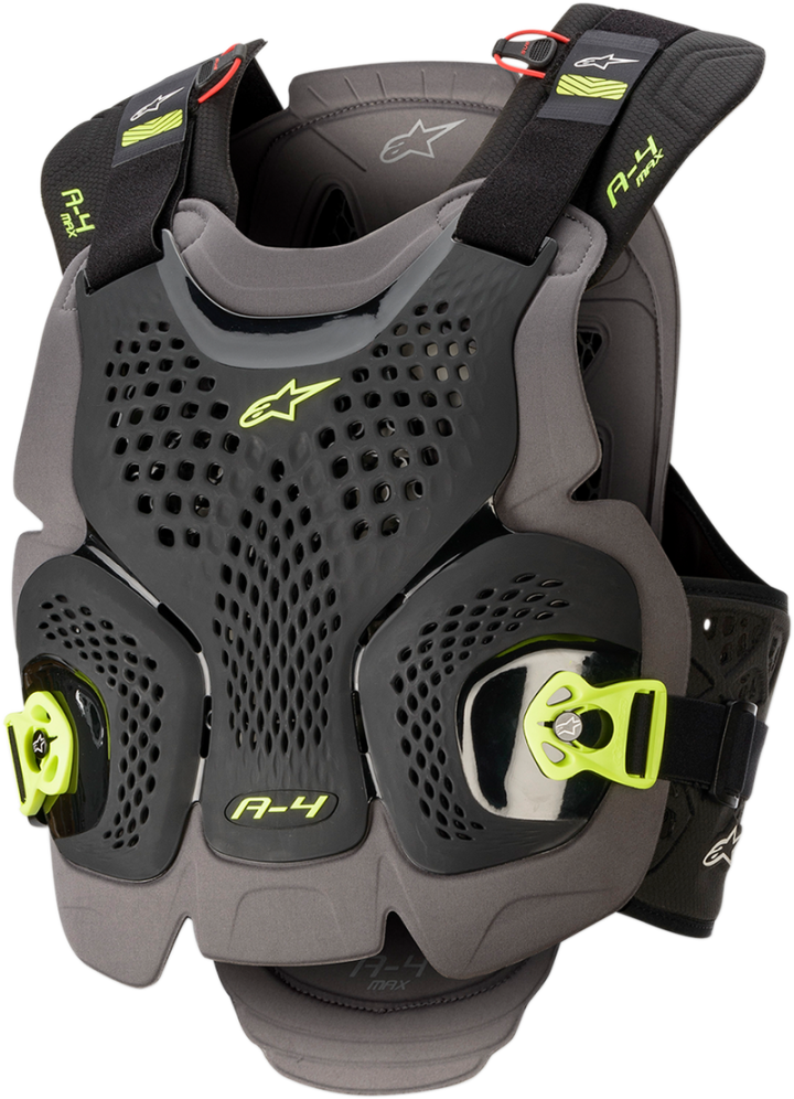 ALPINESTARS A-4 Max Chest Guard - Black/Anthracite/Yellow Fluo - XL/2XL 67015201155XL2X
