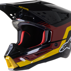 ALPINESTARS SM5 Helmet - Venture - Black/Bordeaux/Yellow/Glossy - Medium 8305122-1358-MD