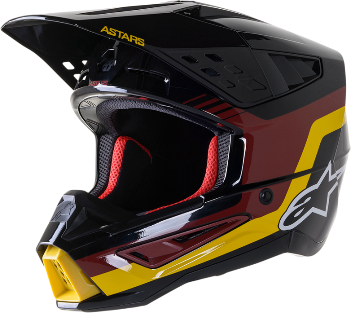 ALPINESTARS SM5 Helmet - Venture - Black/Bordeaux/Yellow/Glossy - Medium 8305122-1358-MD