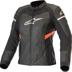 ALPINESTARS Stella Women's Kira Leather Jacket - Black/Red - US 12 / EU 48 3112019-1030-48