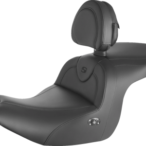 SADDLEMEN Seat - RoadSofa - with Backrest - Black w/ Black Stitching - Heated - GL1800 '18-'23 H18-07-187BRHCT