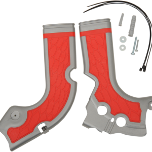 ACERBIS X-Grip Frame Guards - Silver/Red 2374241418