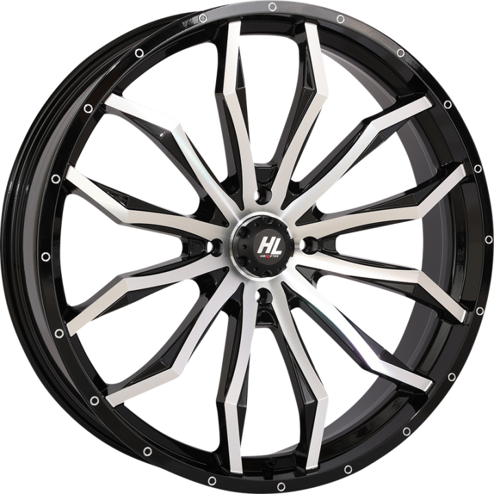HIGH LIFTER Wheel - HL21 - Front/Rear - Gloss Black w/Machined - 24x7 - 4/137 - 4+3 (+10 mm) 24HL21-1137