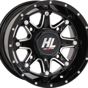 HIGH LIFTER Wheel - HL4 - Front/Rear - Gloss Black w/Machined - 12x7 - 4/156 - 4+3 (+10 mm) 12HL04-1156