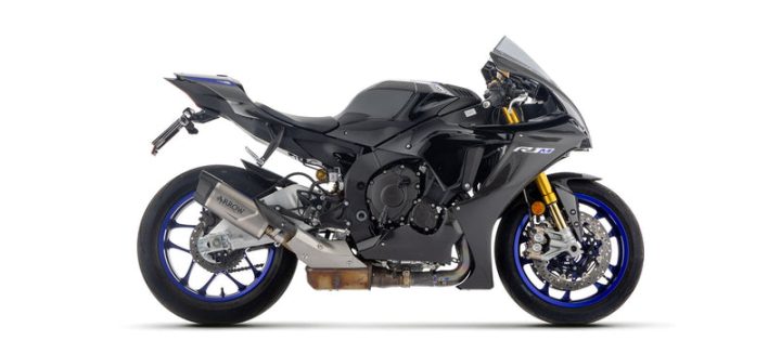 ARROW Yamaha YZF R1 / Yamaha YZF R1 World GP 60th Anniversary Edition / Yamaha YZF R1M 2015-2026 Indy Race EVO Titanium Slip On With Carbon End Cap 71983PK