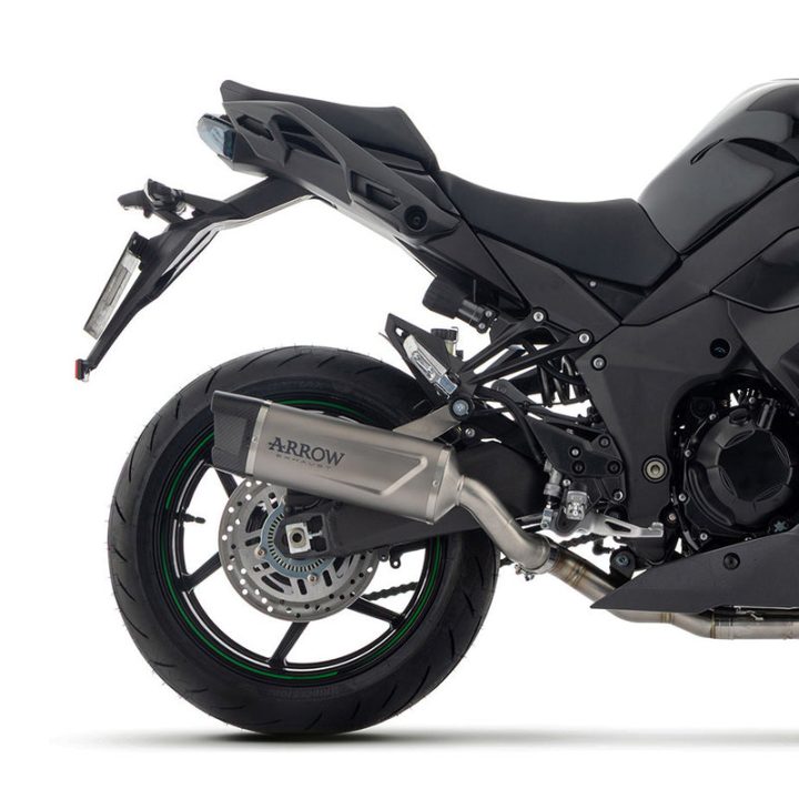 ARROW Kawasaki Ninja 1000SX ZX1000 / Kawasaki Ninja 1100SX ABS / Kawasaki Ninja 1100SX ABS SE 2020-2025 Indy Race EVO Titanium Slip On With Carbon End Cap 71987PK