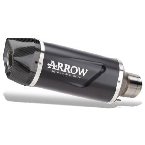 ARROW Kawasaki Versys 1000 KLZ1000 SE LT+ / Kawasaki Versys 1100 KLZ1100 SE LT 2021-2025 Indy Race EVO Aluminium Dark Slip On With Carbon End Cap 71993AKN