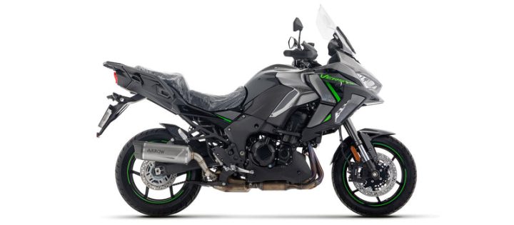 ARROW Kawasaki Versys 1000 KLZ1000 SE LT+ / Kawasaki Versys 1100 KLZ1100 SE LT 2021-2025 Indy Race EVO Titanium Slip On With Carbon End Cap 71993PK