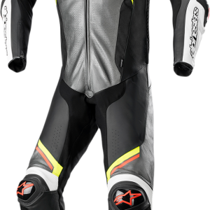 ALPINESTARS Missile Ignition v2 1-Piece Suit - Metallic Gray/Black/Yellow/Red Fluorescent - US 48 / EU 58 3150222-9135-58