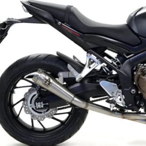 71205PR Arrow slip-on Pro-Race Exhaust, Stainless Steel Honda CB650F / CBR650F 14-18 Please note that this slip-on is designed to be installed with a header.