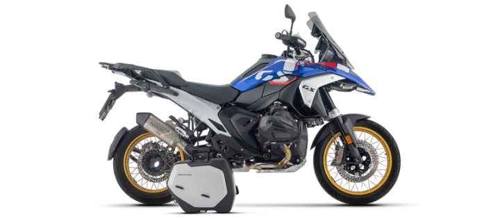 ARROW BMW R 1300 GS, BMW R 1300 R, and BMW R 1300 RS 2024-2026 Indy Race EVO Titanium Slip On With Carbon End Cap 72658PK