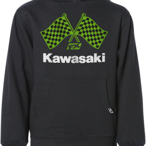 FACTORY EFFEX Youth Kawasaki Finish Line Hoodie - Black - Small 23-88120