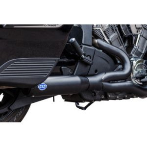 S&S CYCLE 2-into-1 Qualifier Exhaust System - Race Only - Black - Stainless Steel Indian Challenger 2020-2023 550-1084