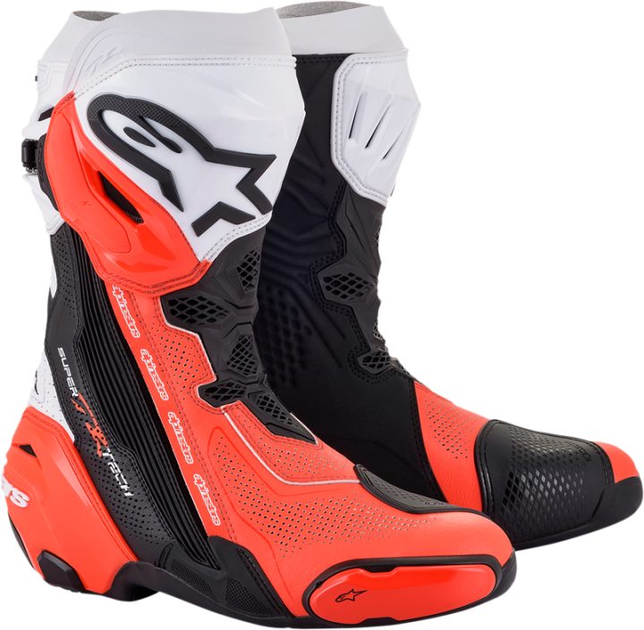 ALPINESTARS Supertech V Boots - Black/Fluo Red/White - US 10.5 / EU 45 2220121-124-45
