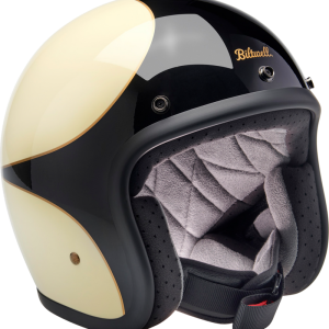 BILTWELL Bonanza Helmet - Gloss Vintage White/Black Scallop - Small 1001-559-202