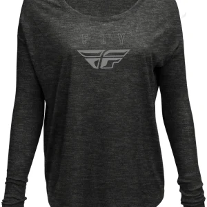 FLY RACING Women's Fly Logo Long Sleeve Tee Dark Grey Heather Xl 356-4040X