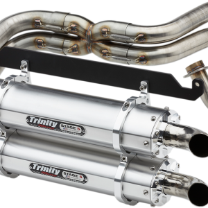 TRINITY RACING Dual Exhaust - Brushed 2019-2024 Honda Talon 2 and 4 seat TR-4170D