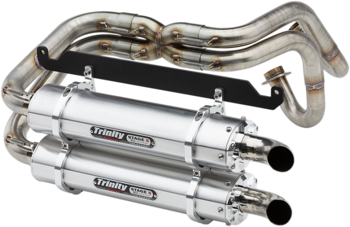 TRINITY RACING Dual Exhaust - Brushed 2019-2024 Honda Talon 2 and 4 seat TR-4170D
