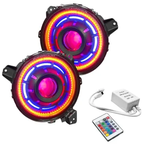 Oracle Oculus Bi-LED Projector Headlights for Jeep JL/Gladiator JT - ColorSHIFT w/ Simple Controller 5839-504-B