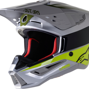 ALPINESTARS SM5 Helmet - Bond - Silver/Yellow/Green - Large 8303522-1956-LG
