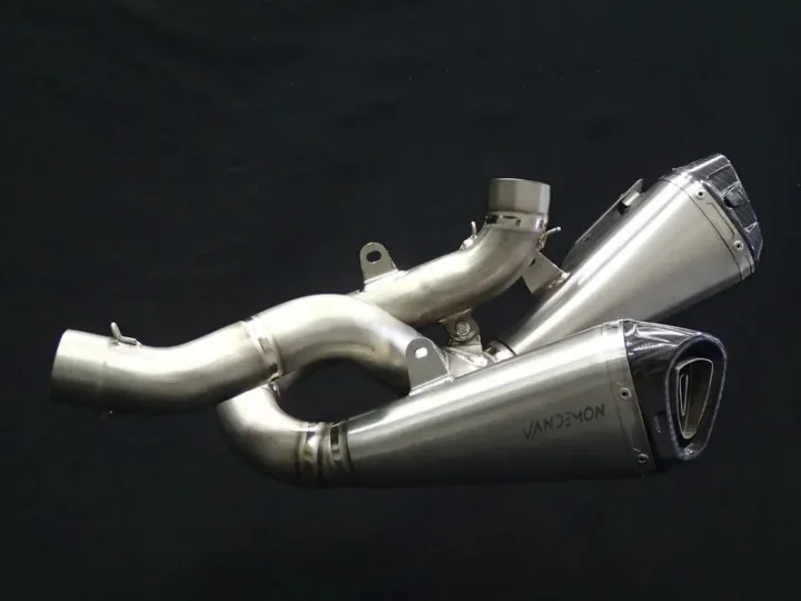 IN STOCK Vandemon Ducati Panigale & Streetfighter V4S/V4R Vandemon All Titanium Slip-On 2018-24 DUCV4SFTIMUFLMB VA-3