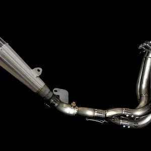 Vandemon Ninja H2 & H2R Brushed Titanium Exhaust & Carbon Tip Muffler KAWAH2TICSBREXHCF VA-5