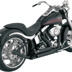VANCE & HINES Shortshots Staggered Exhaust System - Matte Black Ceramic - Softail 47222