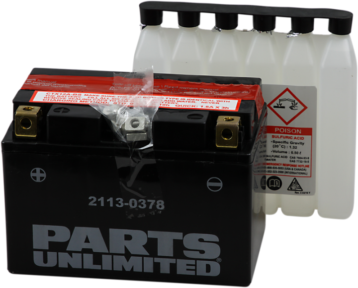 Parts Unlimited Agm Battery - Ytx12a-Bs Ctx12a-Bs