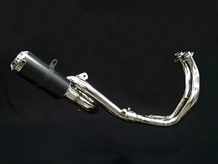 Vandemon Yamaha MT07 FZ07 XSR700 Titanium Exhaust System Carbon Muffler 2014-2024 YAMAMT07EXHTICFC VA-80