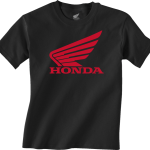HONDA APPAREL Youth Honda Wing T-Shirt - Black - Large NP21S-Y3033-L