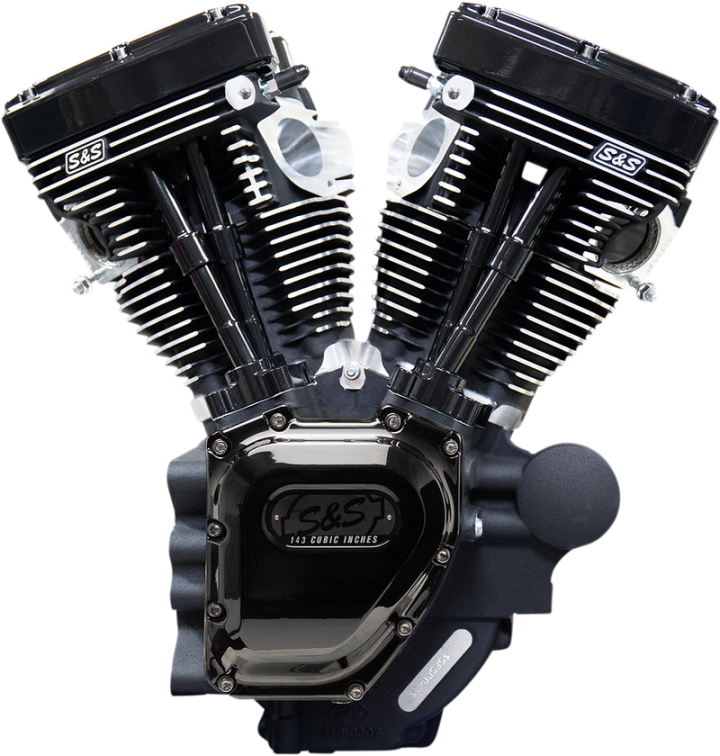 S&S CYCLE T143 Long Block Engine - Black NOT RECOMMENDED F/TRIKES 310-0837A