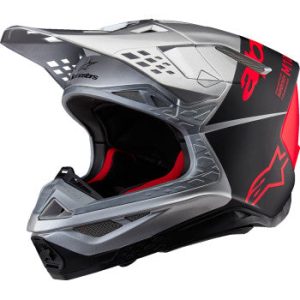ALPINESTARS Supertech M10 Helmet - Flood - MIPS® - Gloss Silver/Black/Orange Fluo - XL 8301023-1954-XL